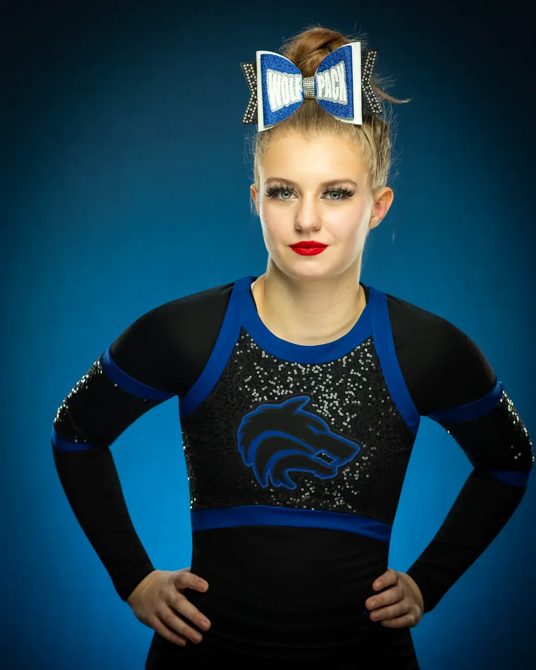 Timberline competitive cheerleader portrait, Treasure Valley Cheer Invitational Boise Idaho