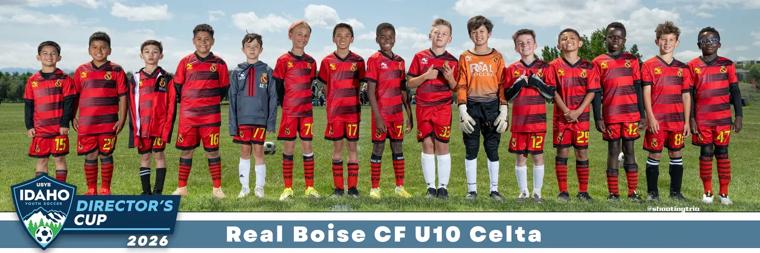 Real Boise CF U10 Celta 8x24 panoramic team print from the IYSA Director's Cup