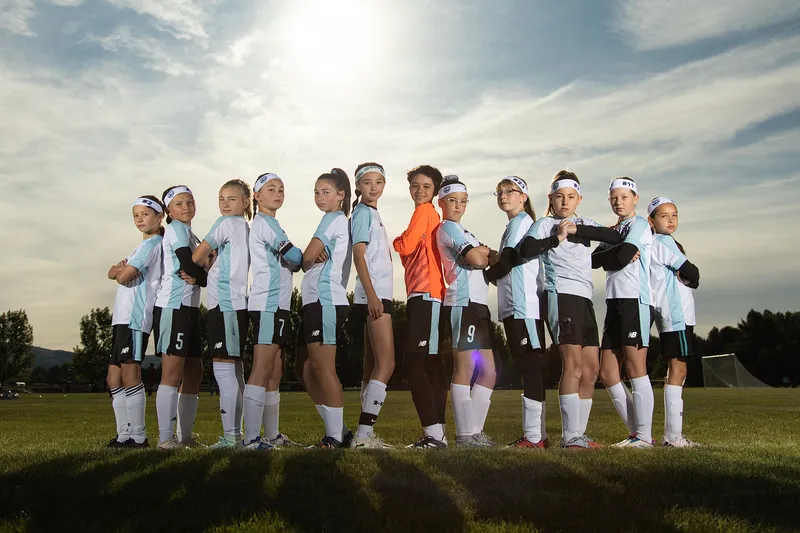 North Boise FC 2015 Girls Blue team photo from the IYSA Director's Cup at Simplot Sports Complex, Boise