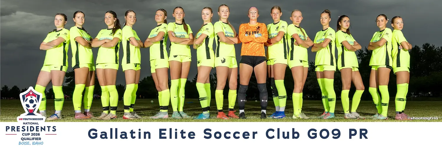 Gallatin Elite Soccer Club G09 PR 8x24 panoramic team print from the Northwest President's Cup