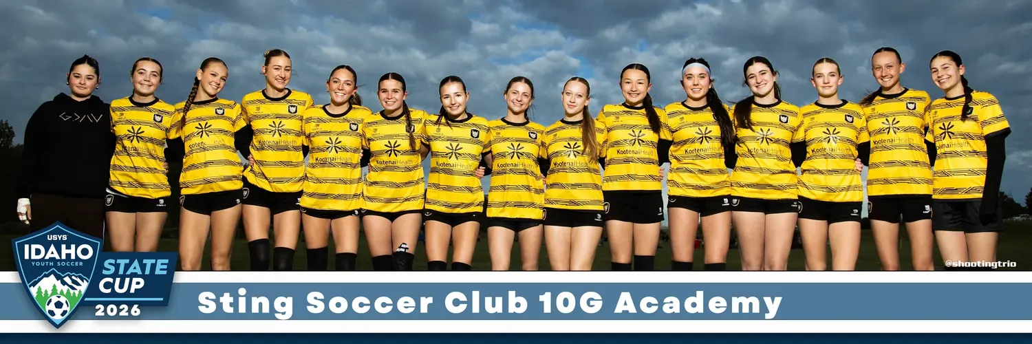 Sting Soccer Club 10G Academy 8x24 panoramic team print from the Idaho State Cup