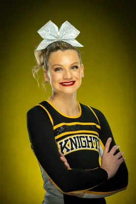 Bishop Kelly cheerleader portrait with studio lighting, Treasure Valley Idaho