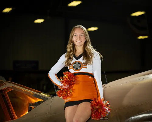 High school cheerleader media day portrait, Treasure Valley Idaho