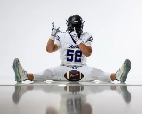 High school football media day portrait with studio lighting, Treasure Valley Idaho