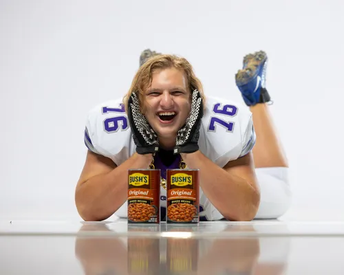 High school football media day portrait with studio lighting, Treasure Valley Idaho