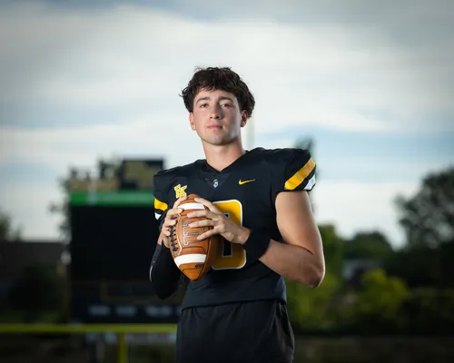 High school football media day portrait with studio lighting, Treasure Valley Idaho