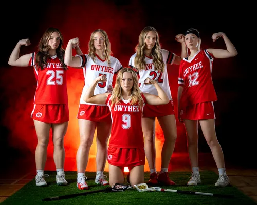 Girls lacrosse media day portrait, Owyhee High School, Meridian Idaho