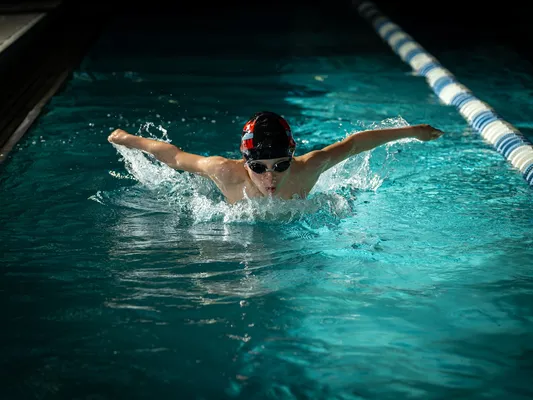Swim team media day portrait at the pool, Treasure Valley Idaho