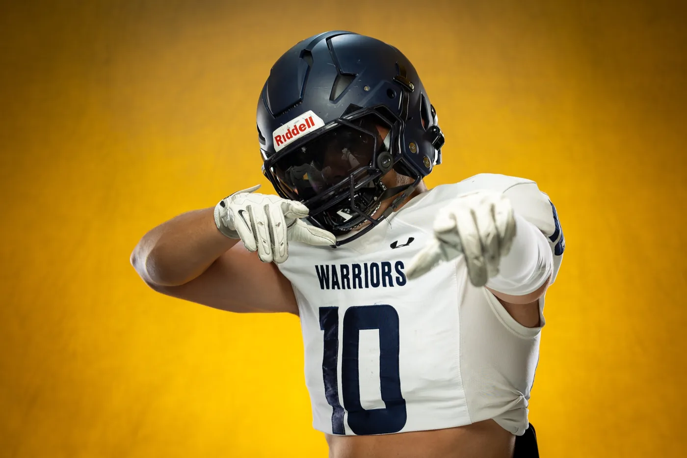 Meridian High School Warriors senior football banner headshot Meridian Idaho