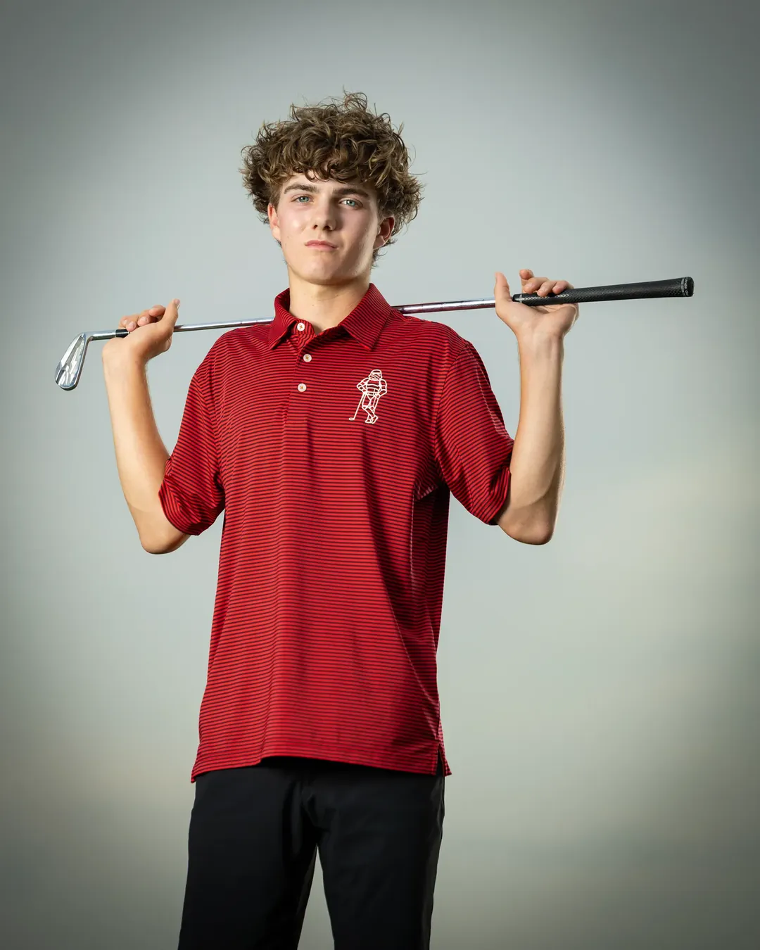 Owyhee High School boys golf portrait with club Meridian Idaho