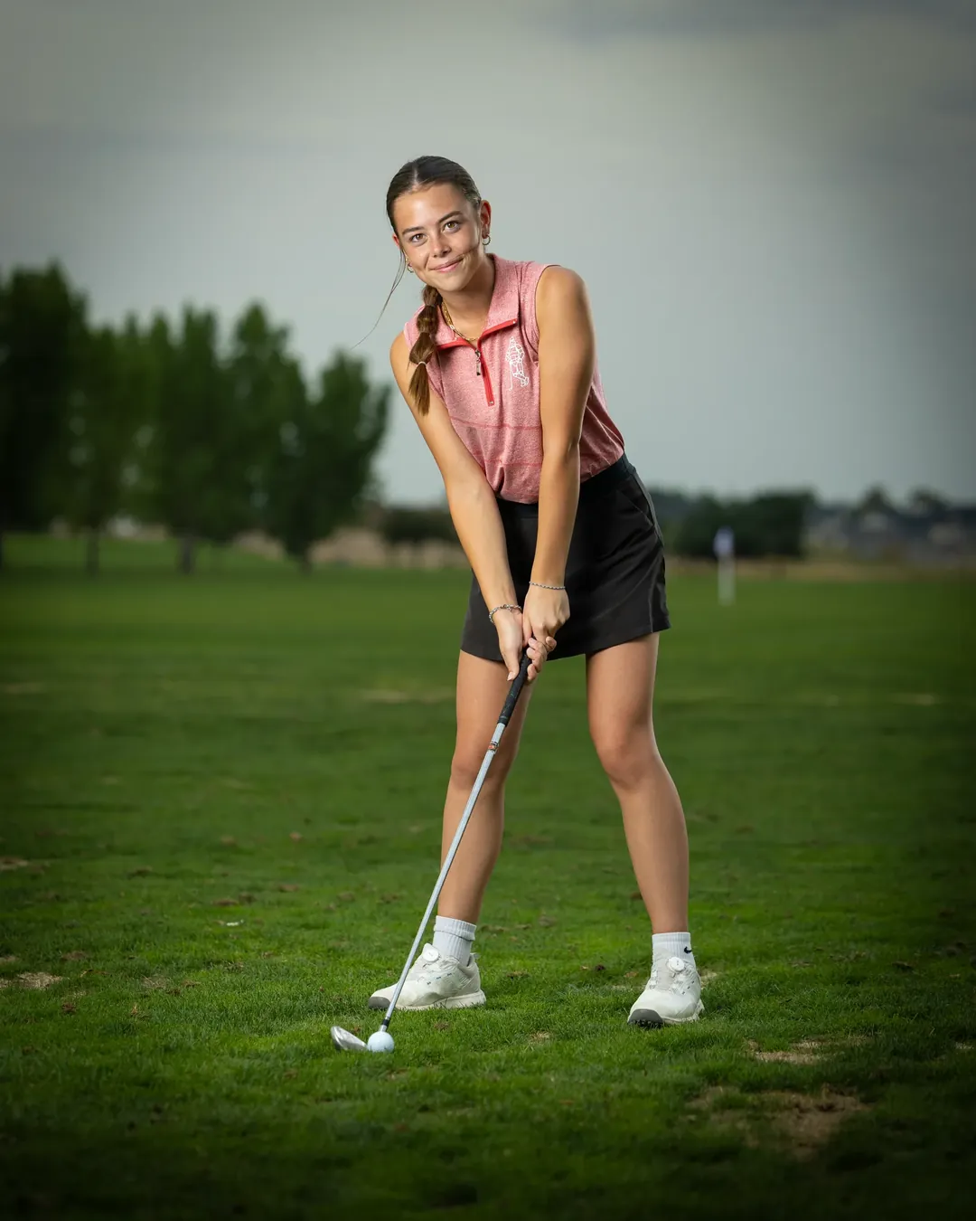 Owyhee High School girls golf swing portrait Meridian Idaho